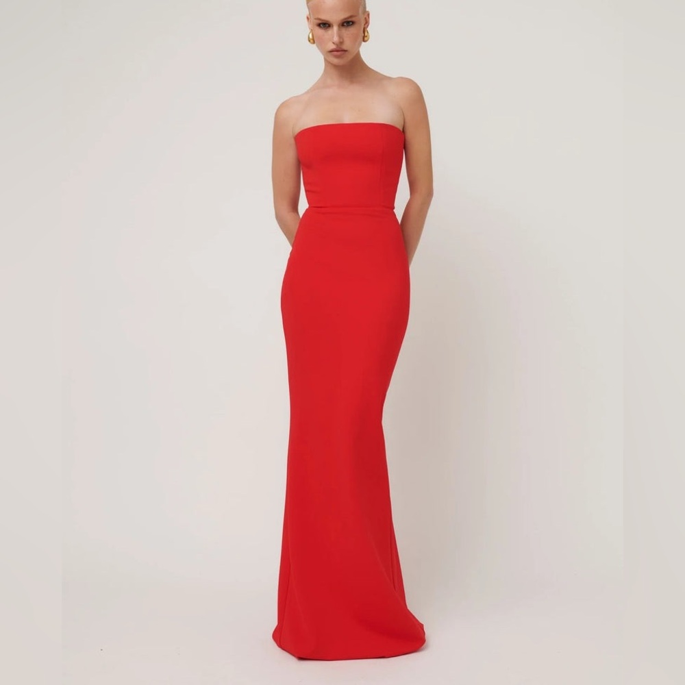 Effie Katz | Strapless Red Prom Dress Gown